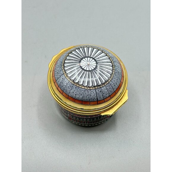 Halcyon Days Enamels Round Trinket Box Royal Albert Hall Vintage RARE Little Box - Picture 6 of 8